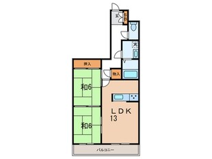 コスモ舞子坂(302)の物件間取画像